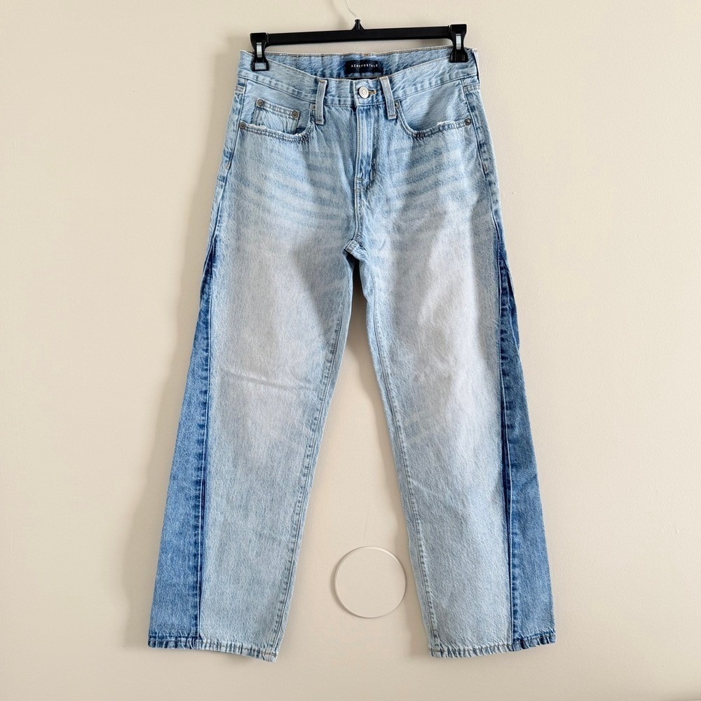 Aero Women's Jeans Size 6 Low Rise Two-tone Blue Regular Fit Pants
